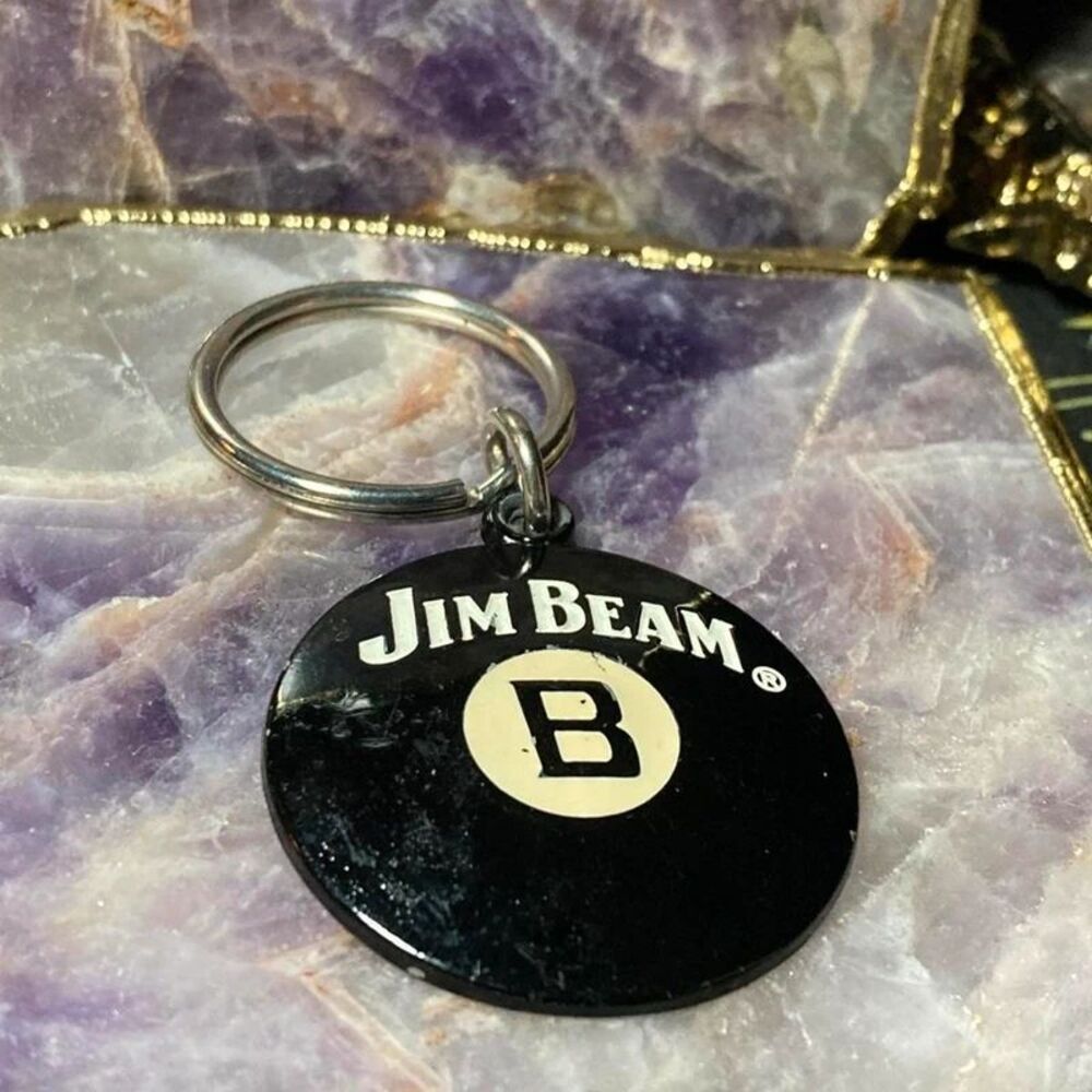 Jim beam eight ball keychain vintage
